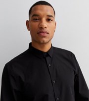 New Look Black Poplin Long Sleeve Regular Fit Shirt